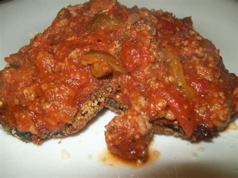 Eggplant With Meat Sauce Recipe Genius Kitchen