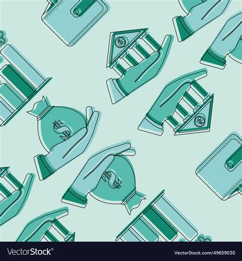 Finance icons pattern background Royalty Free Vector Image