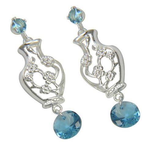 Blue Topaz Earrings in Silver