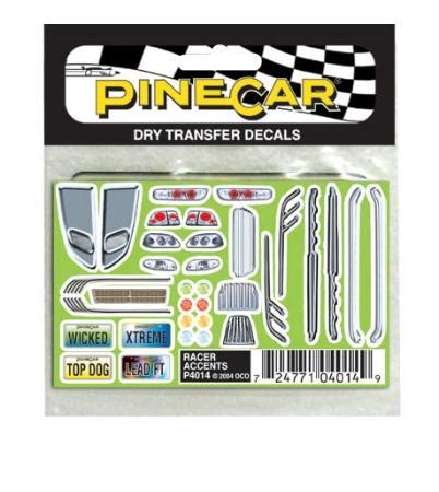 Pine Car Pinewood Derby Racer Accents Dry Transfer Pinewood Derby Decal