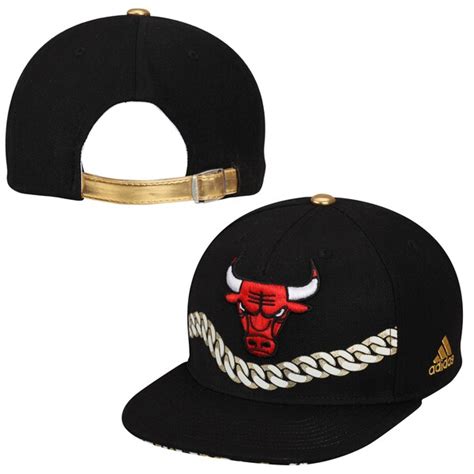 Adidas Chicago Bulls Gold Chain Strapback Hat Black Official