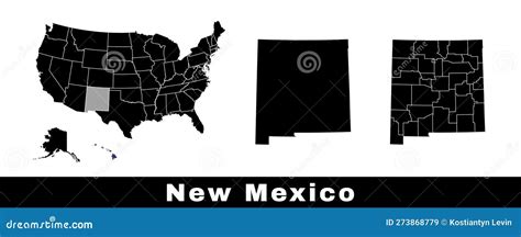 New Mexico State Map Usa Set Of New Mexico Maps With Outline Border