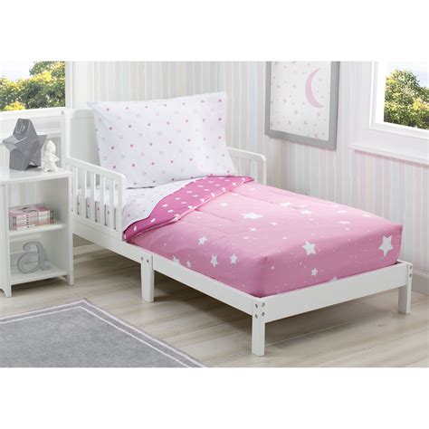 Delta Children Toddler Bedding Set | Girls 4 Piece Collection | Fitted ...