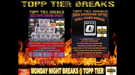 Monday Night Breaks Topp Tier Topps Chrome Update