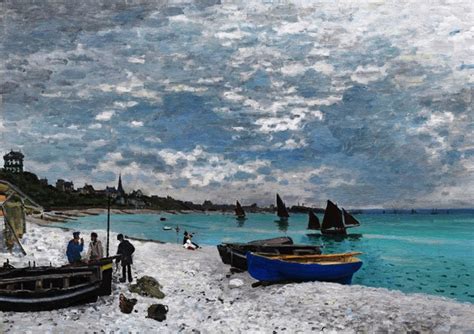 Beach At Sainte Adresse Painting By Claude Monet Reproduction