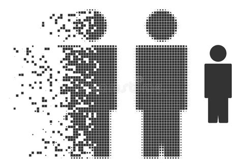 Dissolved Pixel Halftone Person Icon Stock Vector Illustration Of