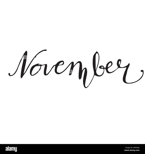 November Hand drawn lettering card Stock Vector Image & Art - Alamy