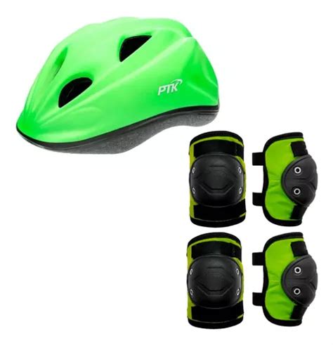 Kit Prote O Capacete Joelheira Cotoveleira Infantil Verde Mercadolivre