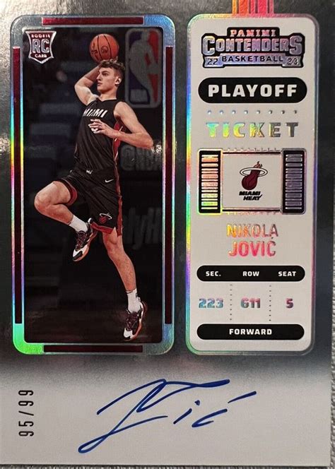 Nikola Jovic Contenders Rookie Ticket Auto Playoff Ticket