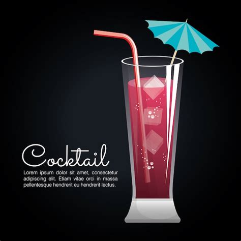 Cóctel tropical cartel bar icono Vector Premium