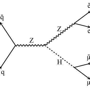 Feynman diagram for the leading-order pp → Z → ZH → 2e2µ process ...