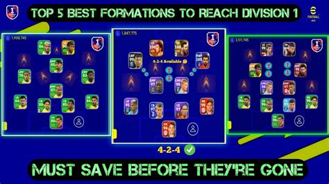 Top 5 Best Quick Counter Formations To Reach Division 1 In Efootball