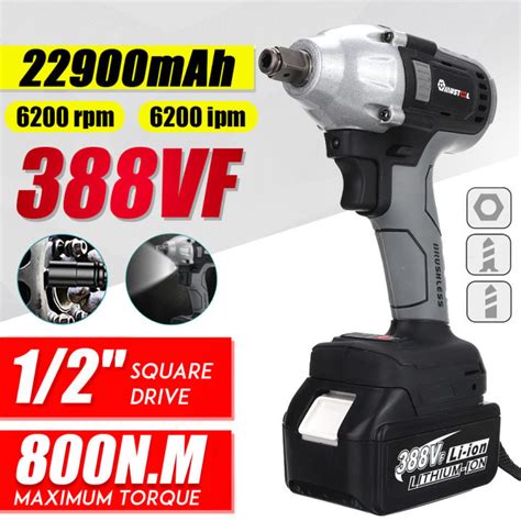 Mustool 388VF 800N M Cordless Screwdriver Spanner Driver Impact Wrench