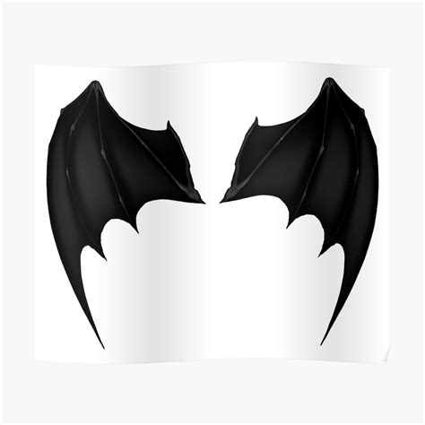 "black demon wings vector" Poster by Starscoldnight | Redbubble