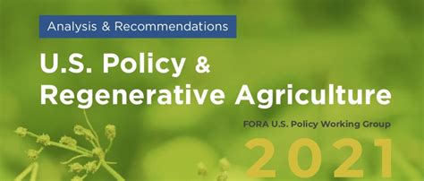 Analysis Recommendations U S Policy Regenerative Agriculture