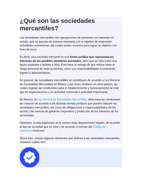 Qué Son Las Sociedades Mercantiles Pdf