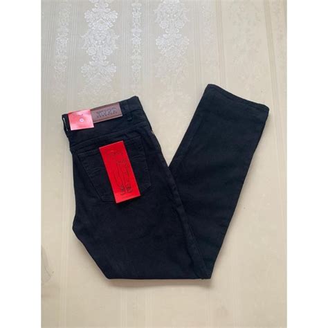 Jual Celana Jeans Panjang Standard Standar Standart Hitam Polos Hugo