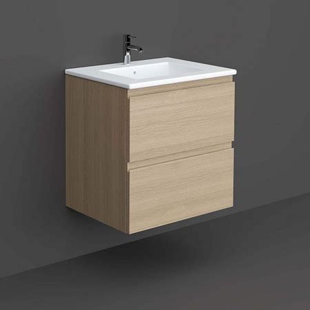 Scudo Alfie Mm Vanity Unit With Basin And Fluted Drawer In Sonoma