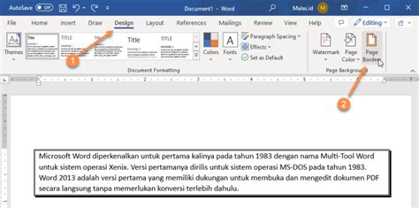 Cara Membuat Bingkai Di Word Terbaru Dengan Gambar Malas Id