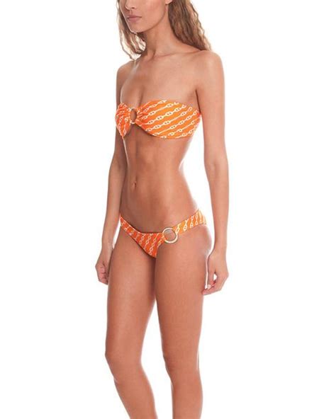 Lyst Jo De Mer Print Bikini In Orange