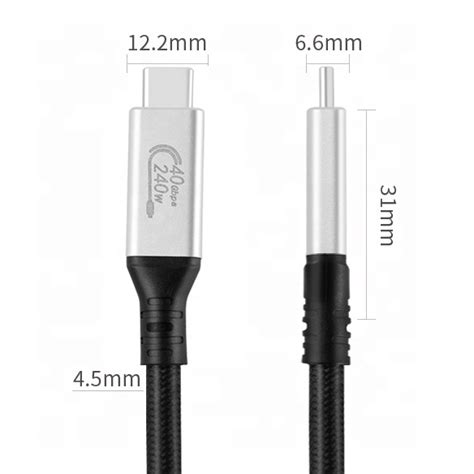 Usb C 40gbps Cable Usbc Cable 240w Transmission Thunderbolt Usb40 Durable Nylon Braiding Type C