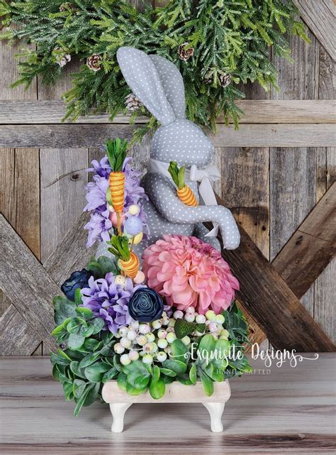 Easter Bunny Arrangement Bunny Decor Easter Decor Easter Etsy