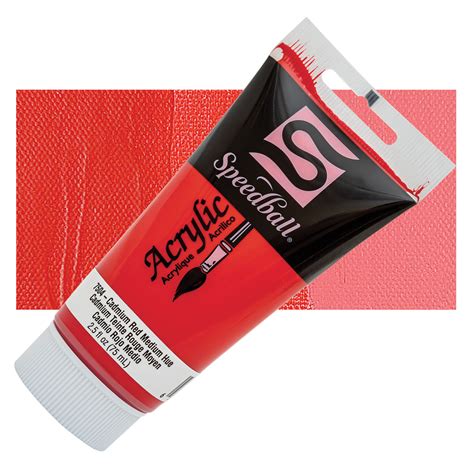 Speedball Acrylics - Cadmium Red Medium Hue, 2.5 oz tube | BLICK Art Materials