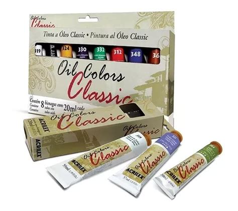 Kit Tinta Óleo Acrilex 20 Ml Oil Colors Classic 8 Cores Frete grátis