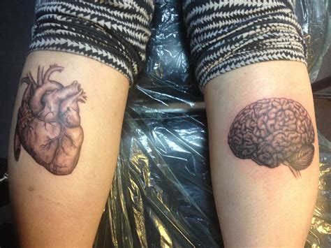 Realistic Brain And Heart Tats | Best tattoo design ideas