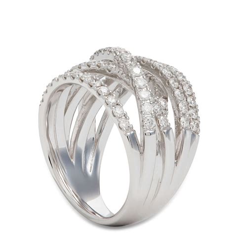 Crossover Diamond Ring 14k White Gold