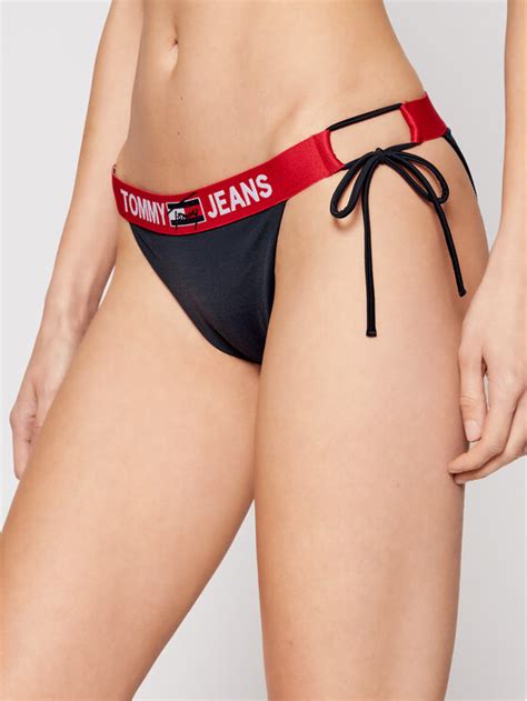 Tommy Jeans Bikini Unterteil Cheeky String UW0UW02944 Dunkelblau