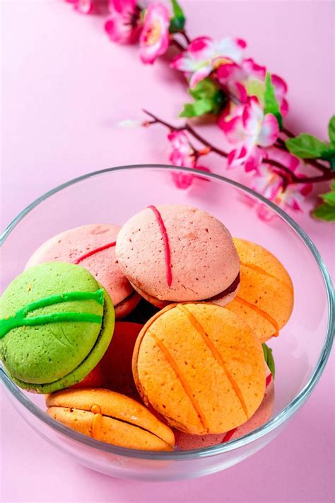 Close Up Pink Macaroons With Raspberries On White Creative Commons