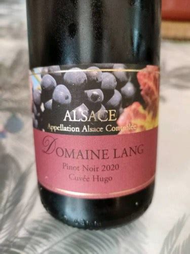 Domaine Lang Cuv E Hugo Pinot Noir Vivino France