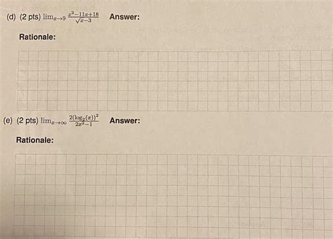 Solved Determine The Following Limits If They Exist If They Chegg