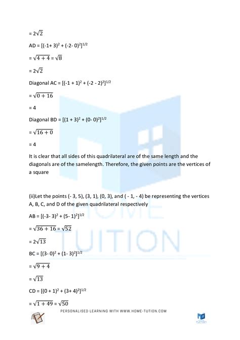 NCERT Solutions For Class 10 Maths Chapter 7 Coordinate Geometry