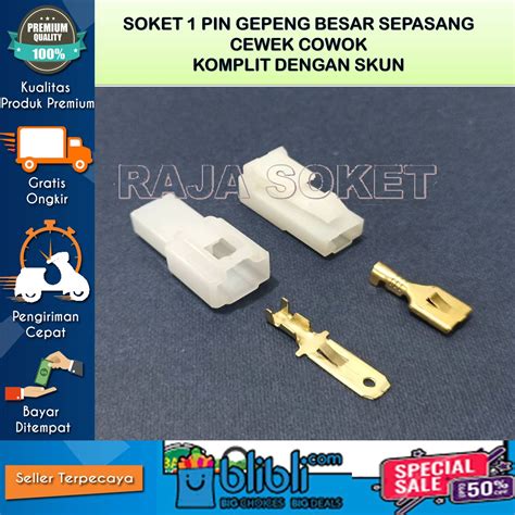 Jual Soket Socket Konektor Connector Kabel 1 Pin Besar Male Female