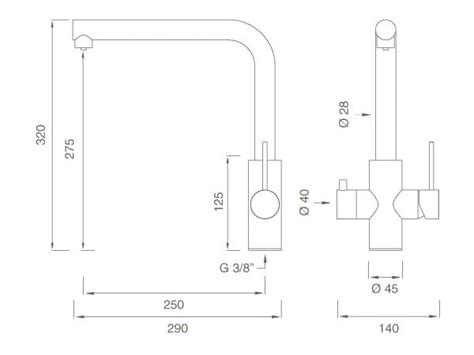 Deck Mounted Mixer With Shut Off Valve For Purified Water Milo