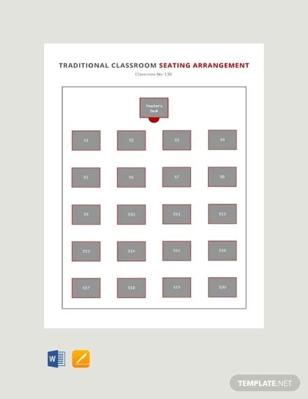 Classroom Seating Chart Template 25 Examples In Pdf Word Excel