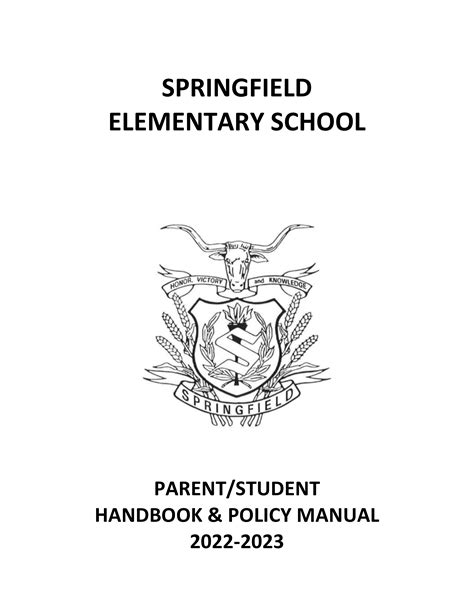 Springfield Student Handbooks Springfield School District