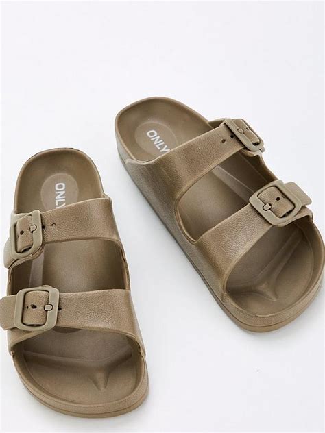 Only Double Strap Sandal Brown Uk