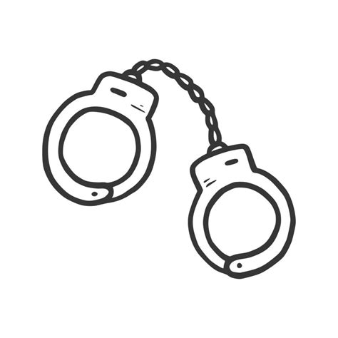 Handcuffs Vector Illustration Hand Drawn 13444988 Vector Art At Vecteezy