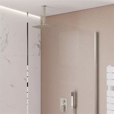 Set Incasso Doccia Con Deviatore Con Braccio A Soffitto 20 Cm E