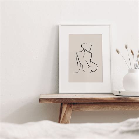 Sexy Line Art Print Woman Drawing Art Nude Line Drawing Etsy