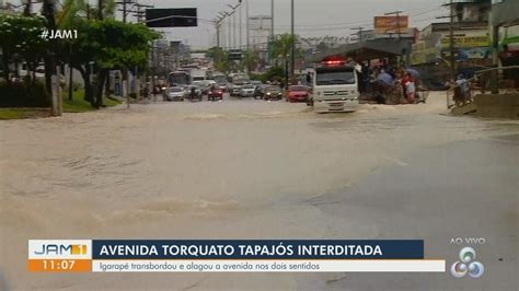 Chuva inunda Avenida Torquato Tapajós em Manaus Amazonas G1