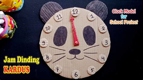 Clock Model For School Project Jam Dinding Panda Dari Kardus Wall