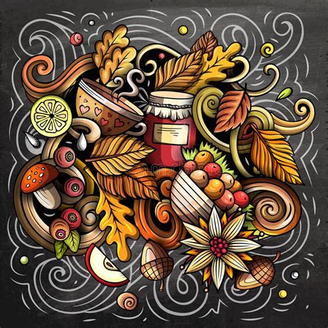 Autumn Cartoon Vector Doodles Illustration Stock Illustration