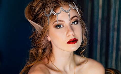 Freshme Elf Fairy Ears With Gothic Moon Headpiece Set