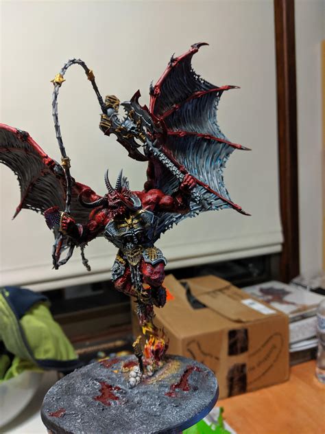 My first Bloodthirster. C&Cs appreciated. : minipainting