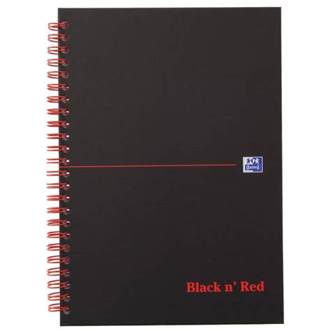 Oxford BLACK N RED cahier spiralé en carton 140 pages ft A5