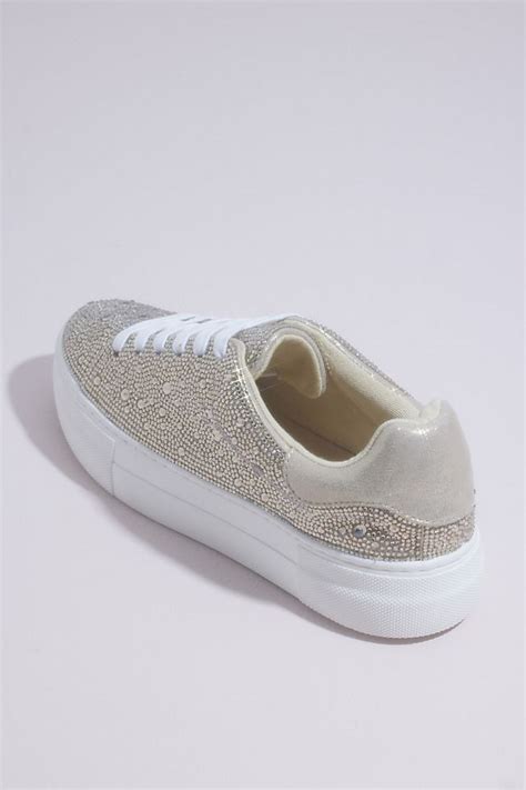 Sparkly Crystal Platform Sneakers Davids Bridal